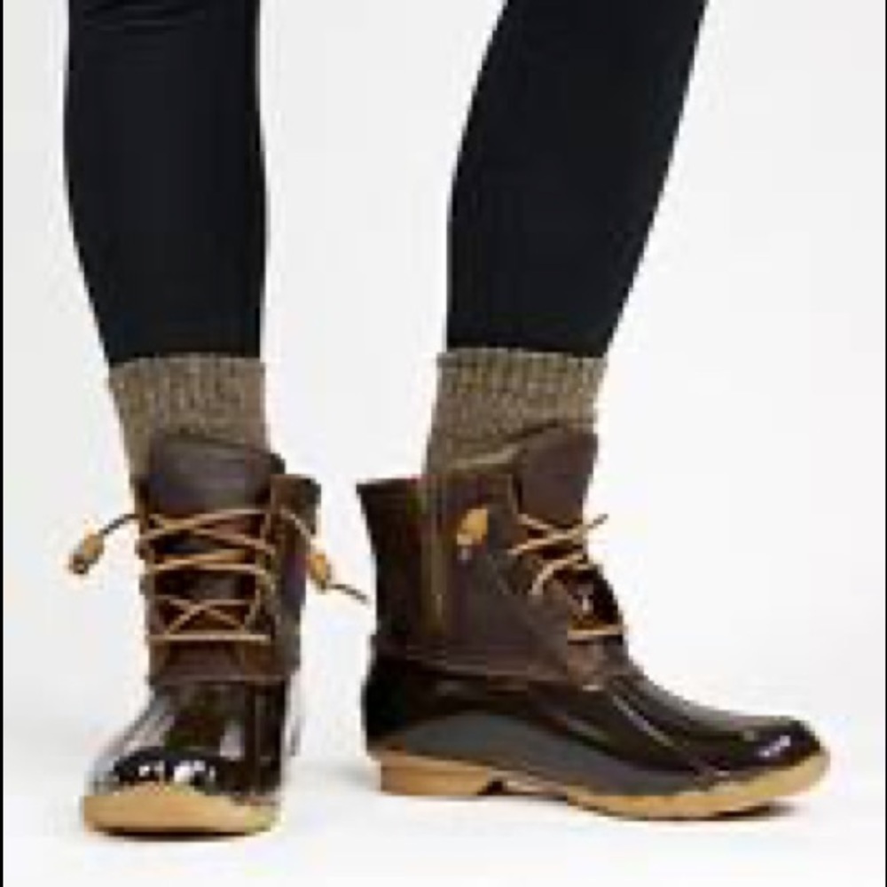 Sperry Leather & Rubber Women's Duck Boot SALTWATER CORE STS91176 SZ 7 EUC